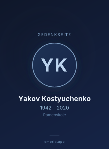 Gedenkportrait von Yakov Kostyuchenko