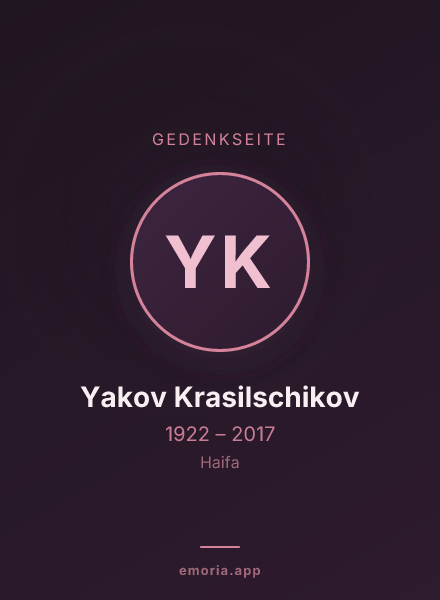 Gedenkportrait von Yakov Krasilschikov
