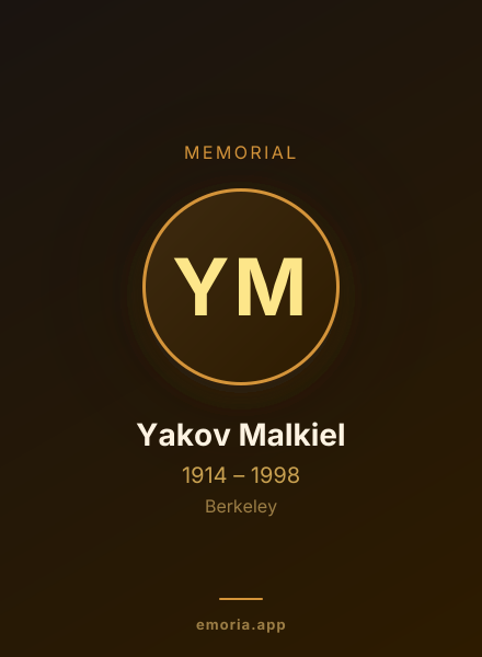 Memorial portrait of Yakov Malkiel