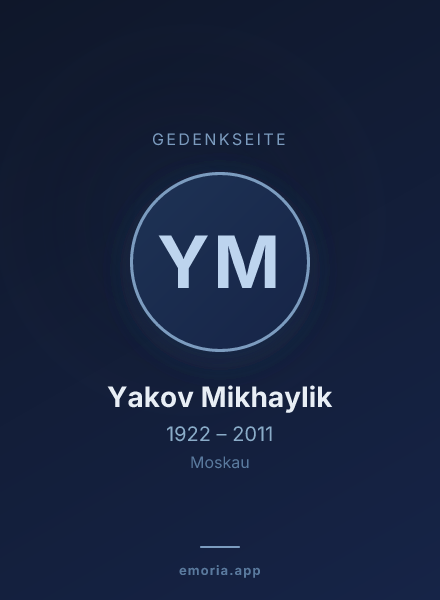 Gedenkportrait von Yakov Mikhaylik