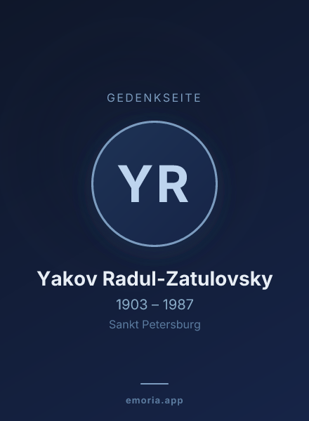 Gedenkportrait von Yakov Radul-Zatulovsky
