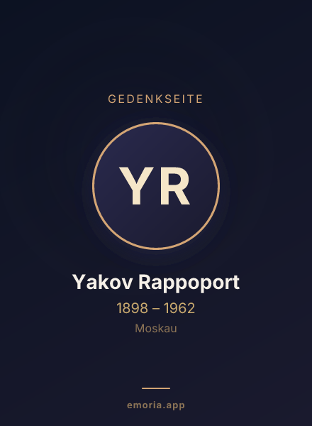 Gedenkportrait von Yakov Rappoport