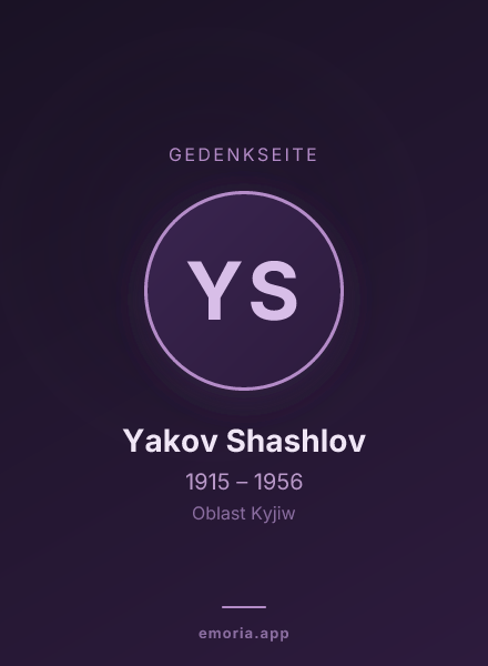 Gedenkportrait von Yakov Shashlov
