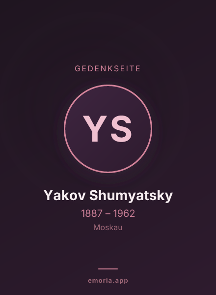 Gedenkportrait von Yakov Shumyatsky