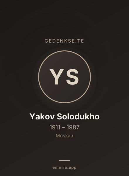 Gedenkportrait von Yakov Solodukho