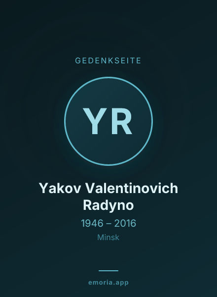 Gedenkportrait von Yakov Valentinovich Radyno