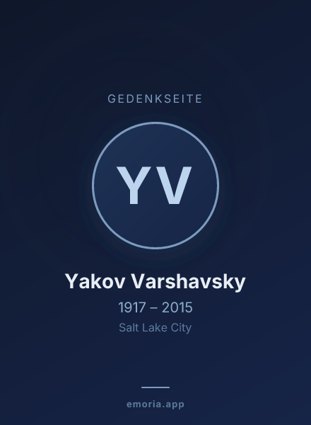 Gedenkportrait von Yakov Varshavsky