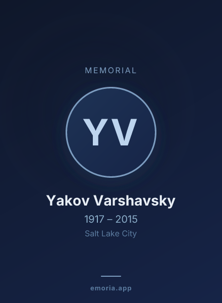 Memorial portrait of Yakov Varshavsky