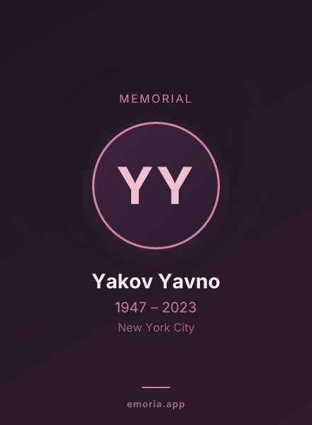 Memorial portrait of Yakov Yavno