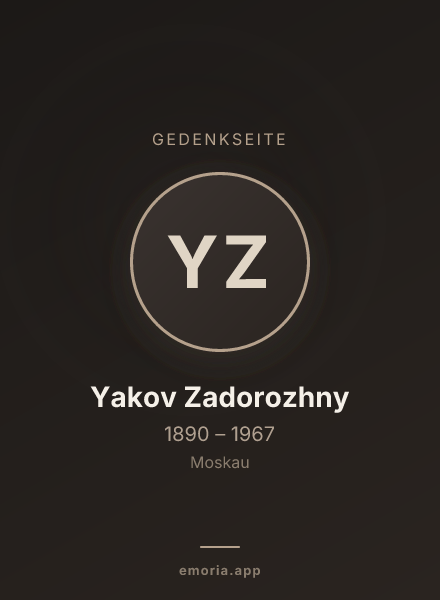 Gedenkportrait von Yakov Zadorozhny
