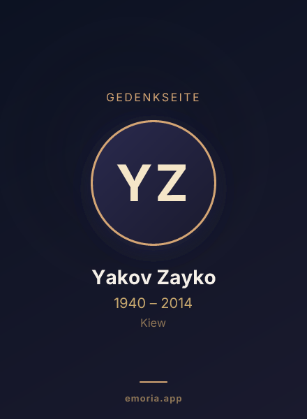 Gedenkportrait von Yakov Zayko