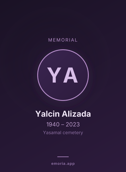 Memorial portrait of Yalcin Alizada