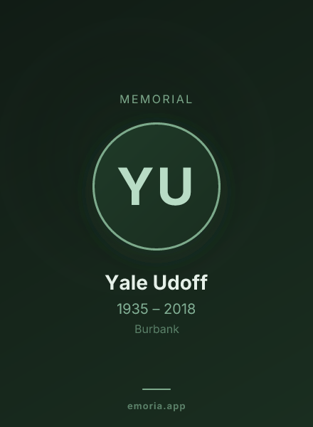 Memorial portrait of Yale Udoff
