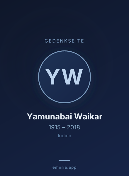 Gedenkportrait von Yamunabai Waikar