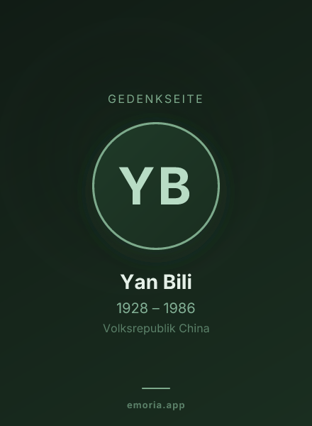 Gedenkportrait von Yan Bili