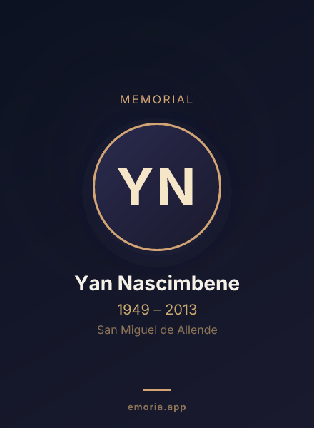 Memorial portrait of Yan Nascimbene