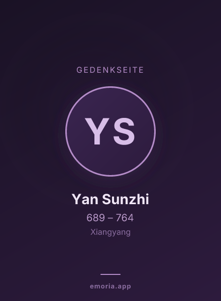 Gedenkportrait von Yan Sunzhi