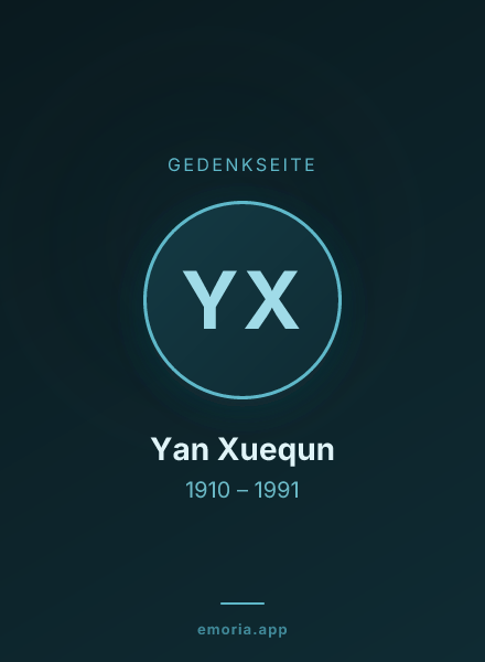 Gedenkportrait von Yan Xuequn
