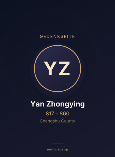 Gedenkportrait von Yan Zhongying