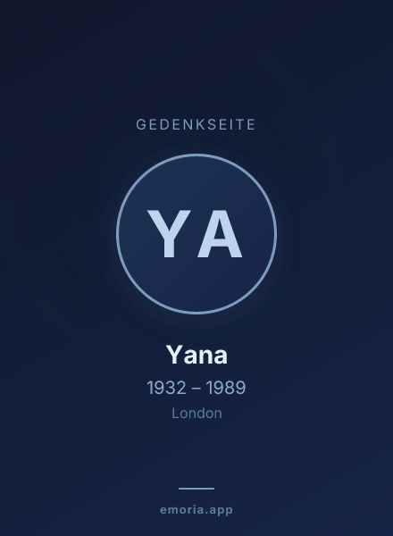 Gedenkportrait von Yana