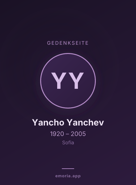 Gedenkportrait von Yancho Yanchev