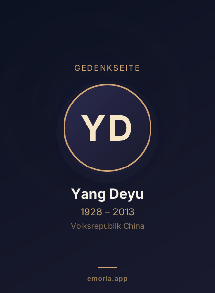 Gedenkportrait von Yang Deyu