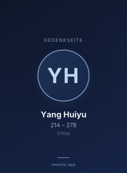 Gedenkportrait von Yang Huiyu