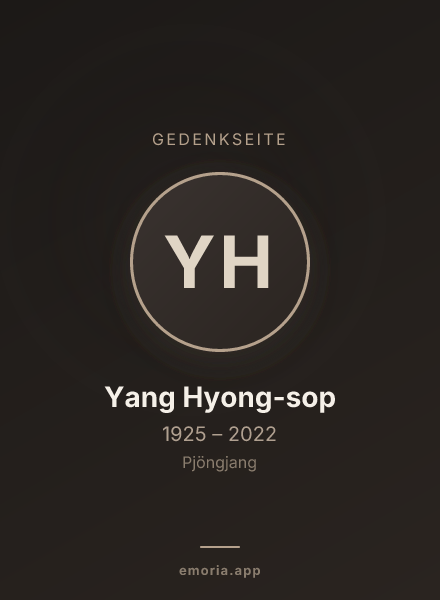 Gedenkportrait von Yang Hyong-sop