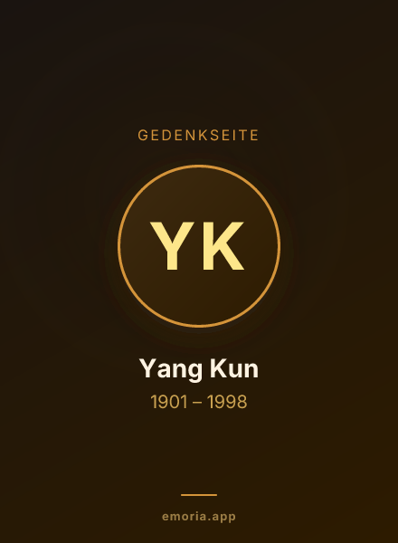 Gedenkportrait von Yang Kun