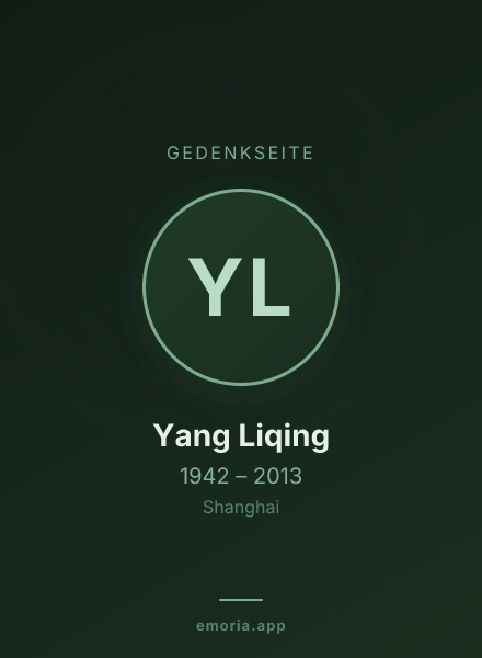 Gedenkportrait von Yang Liqing