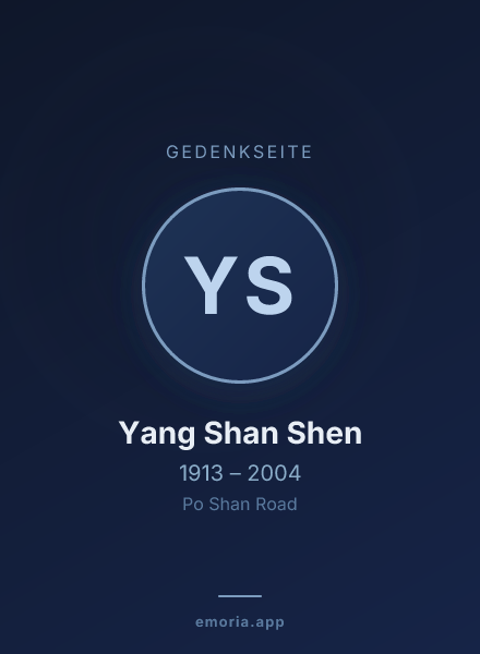 Gedenkportrait von Yang Shan Shen