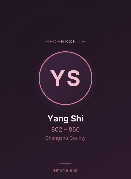 Gedenkportrait von Yang Shi