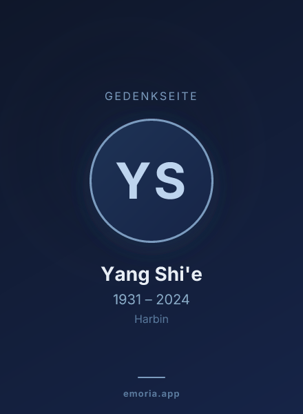 Gedenkportrait von Yang Shi'e