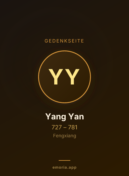 Gedenkportrait von Yang Yan
