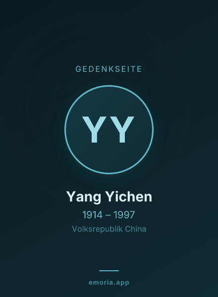 Gedenkportrait von Yang Yichen