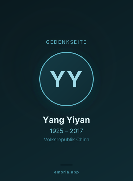 Gedenkportrait von Yang Yiyan
