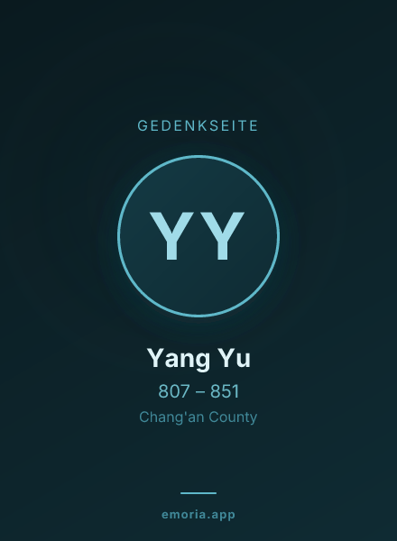 Gedenkportrait von Yang Yu