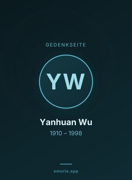 Gedenkportrait von Yanhuan Wu