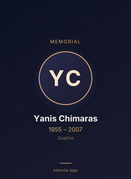 Memorial portrait of Yanis Chimaras