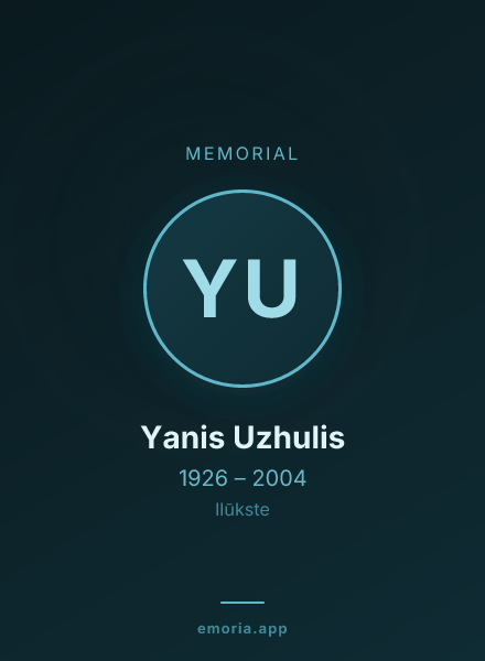 Memorial portrait of Yanis Uzhulis