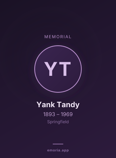 Memorial portrait of Yank Tandy