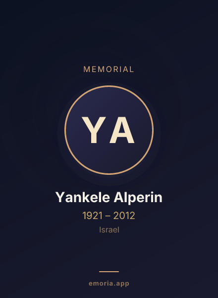 Memorial portrait of Yankele Alperin