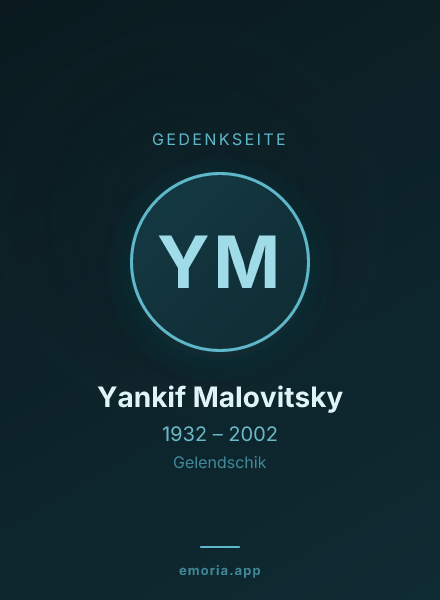 Gedenkportrait von Yankif Malovitsky