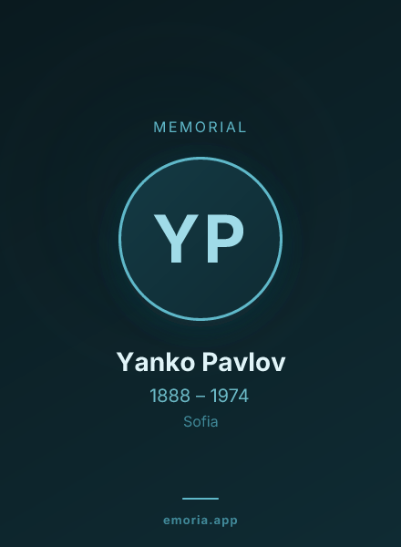 Memorial portrait of Yanko Pavlov