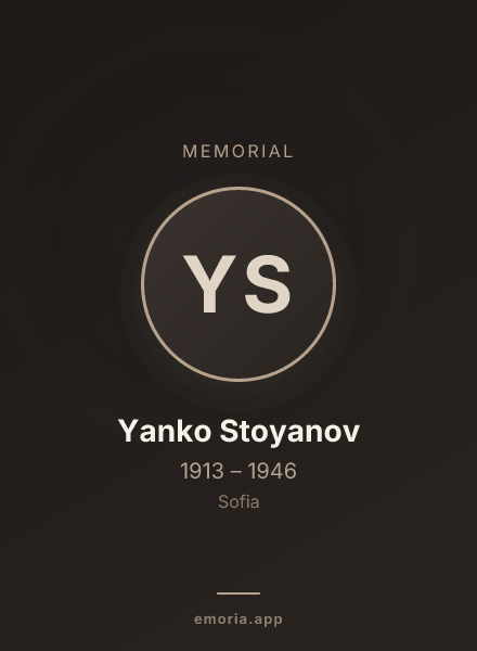 Memorial portrait of Yanko Stoyanov