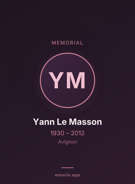 Memorial portrait of Yann Le Masson