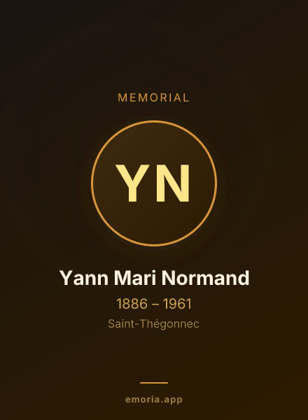 Memorial portrait of Yann Mari Normand