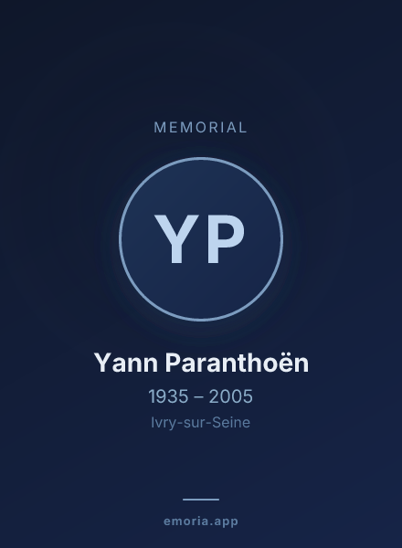 Memorial portrait of Yann Paranthoën