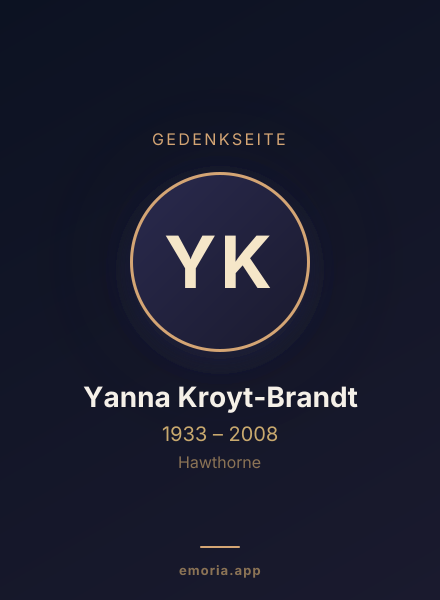 Gedenkportrait von Yanna Kroyt-Brandt