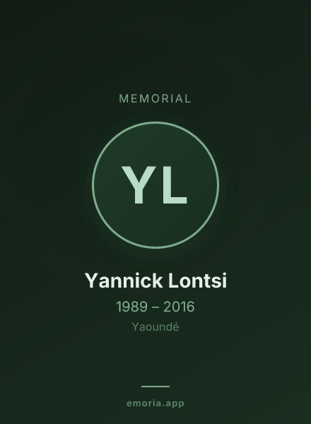 Memorial portrait of Yannick Lontsi